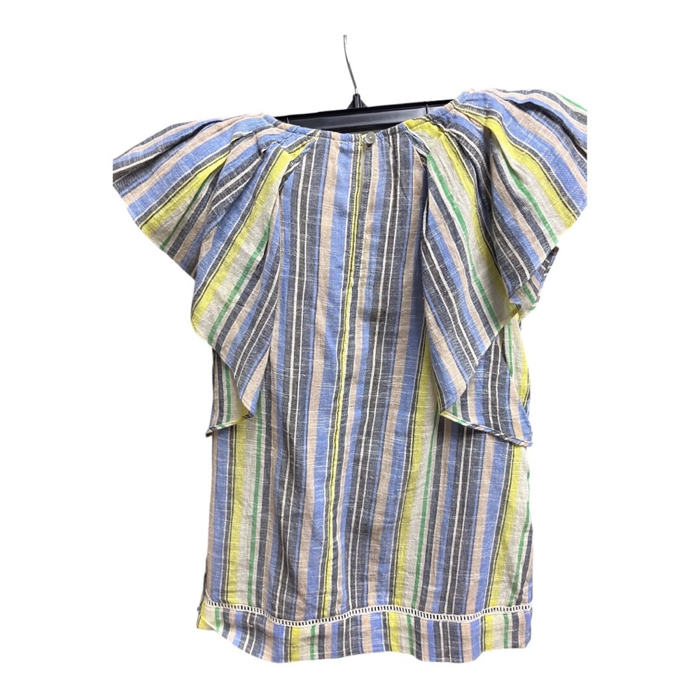 NWOT Anthropologie BLAIR x St.Roche Striped Flutter Sleeve Top - Picture 3 of 4